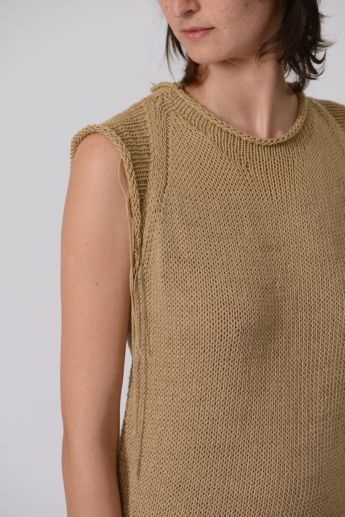 Shoulder See Through Knit Dress — HAY