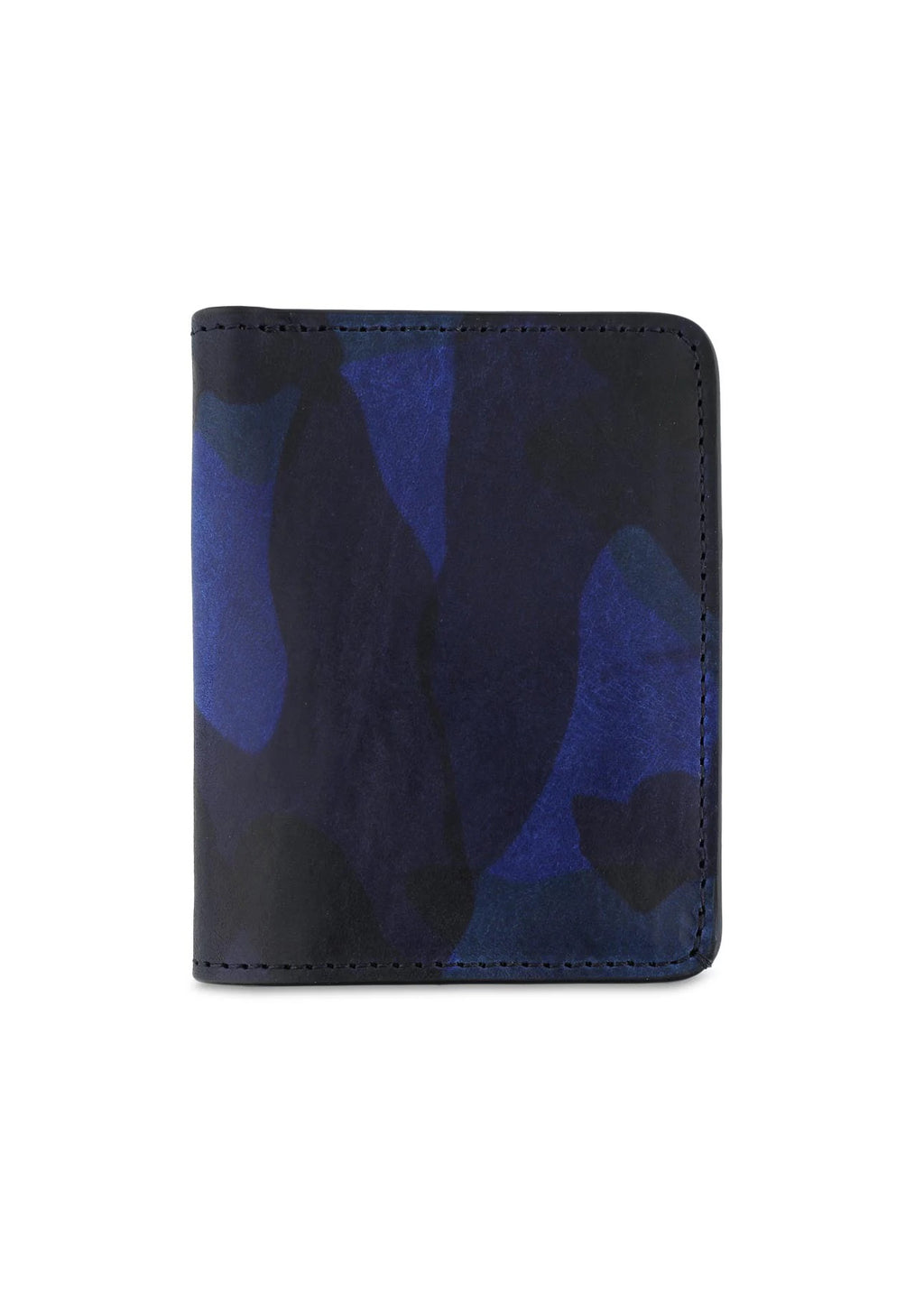 Slim Leather Wallet — BLUE CAMOUFLAGE