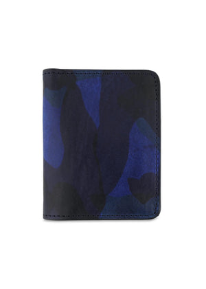 Slim Leather Wallet — BLUE CAMOUFLAGE