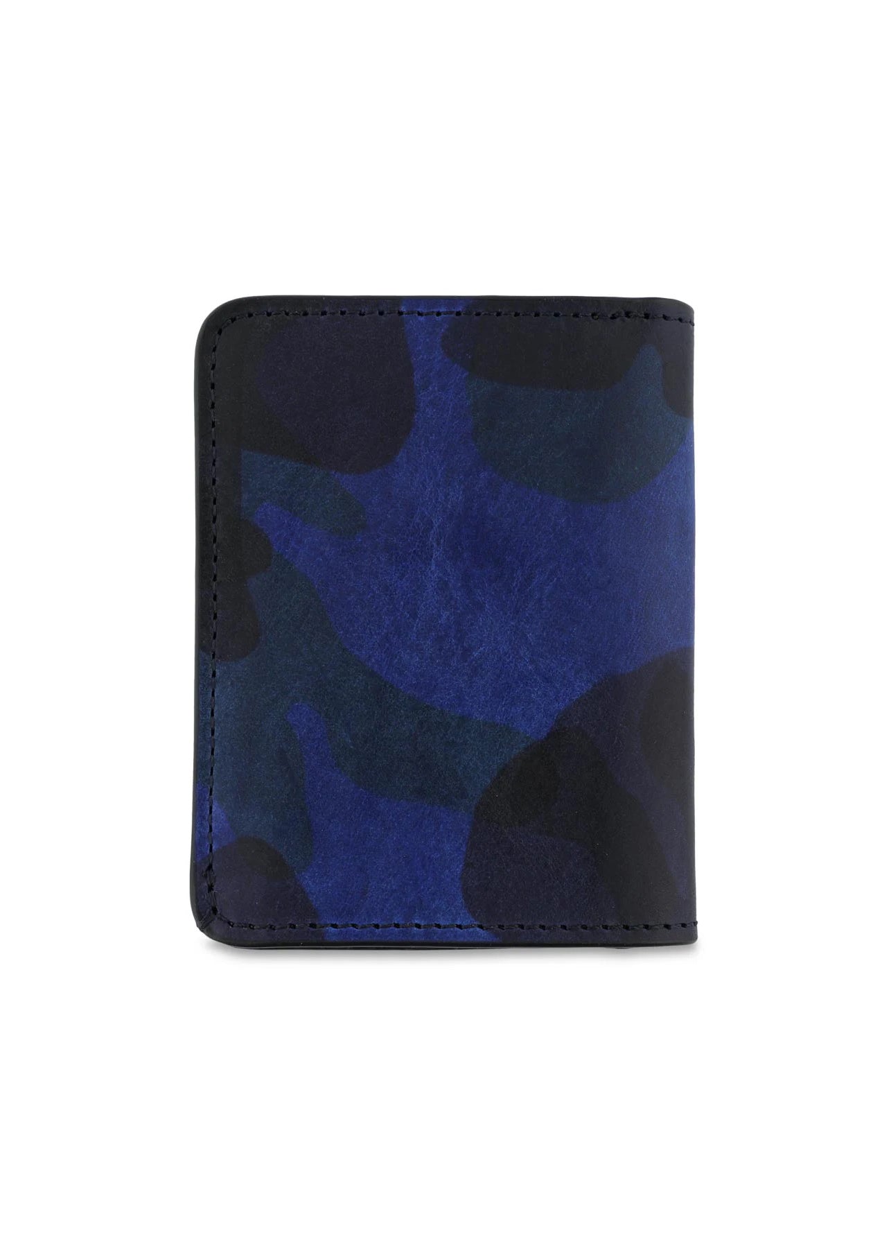 Slim Leather Wallet — BLUE CAMOUFLAGE