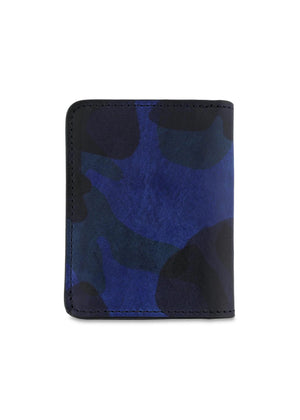 Slim Leather Wallet — BLUE CAMOUFLAGE