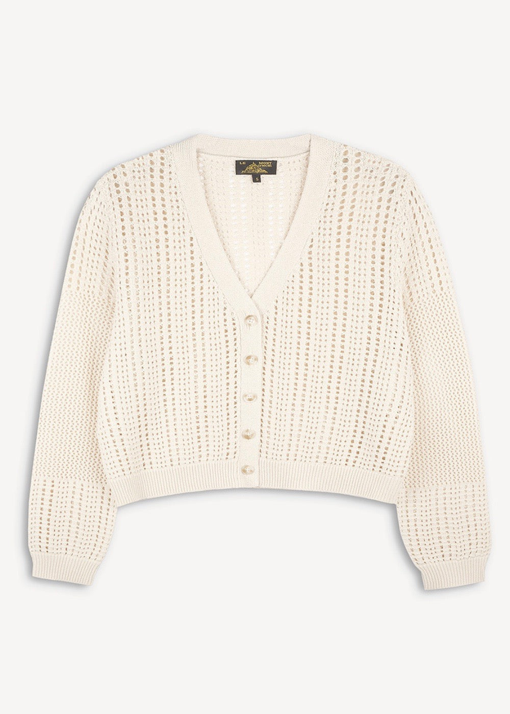 Granod Fancy Knit Cardigan — CHALK