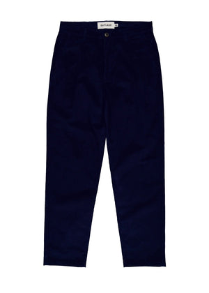 Pleats Cord Pants — NAVY