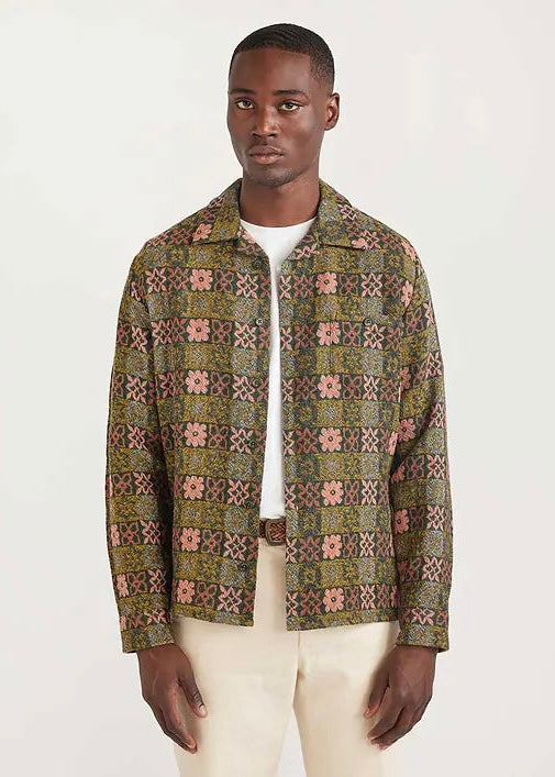 Ashdown Wildflower Wool Shirt — GREEN MULTI