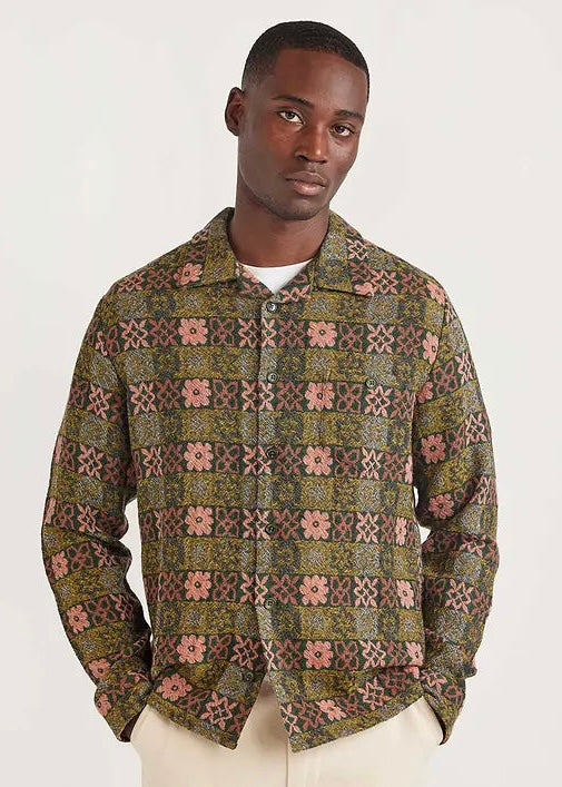 Ashdown Wildflower Wool Shirt — GREEN MULTI