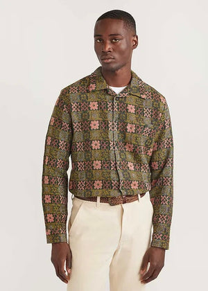 Ashdown Wildflower Wool Shirt — GREEN MULTI