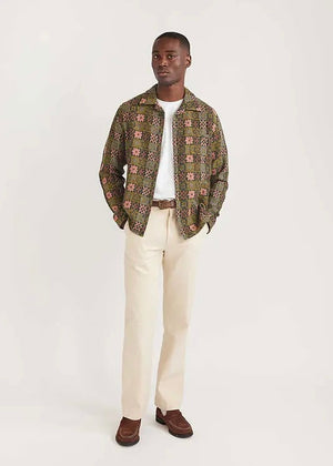 Ashdown Wildflower Wool Shirt — GREEN MULTI