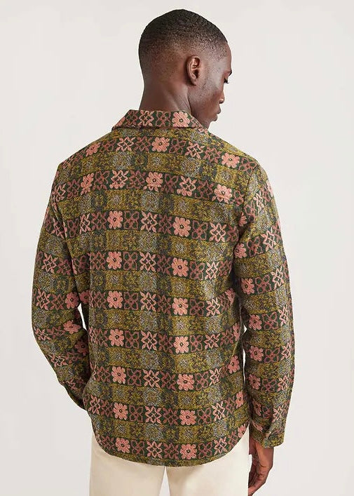 Ashdown Wildflower Wool Shirt — GREEN MULTI