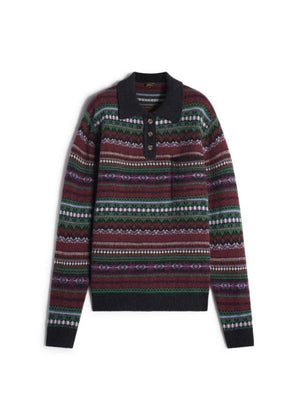 Slorn Norvegian Polo Collar Sweater - ANTHRA