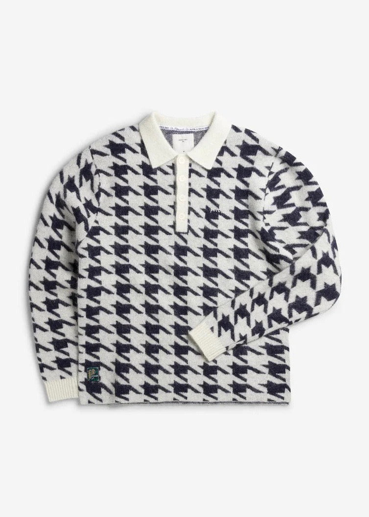 Houndstooth Rugby Shirt — ECRU
