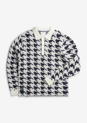 Houndstooth Rugby Shirt — ECRU