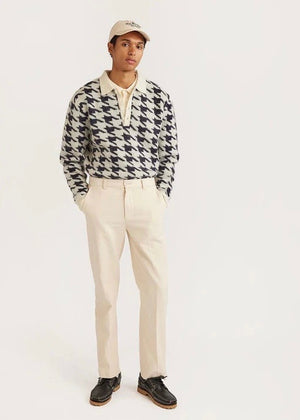 Houndstooth Rugby Shirt — ECRU