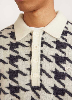 Houndstooth Rugby Shirt — ECRU