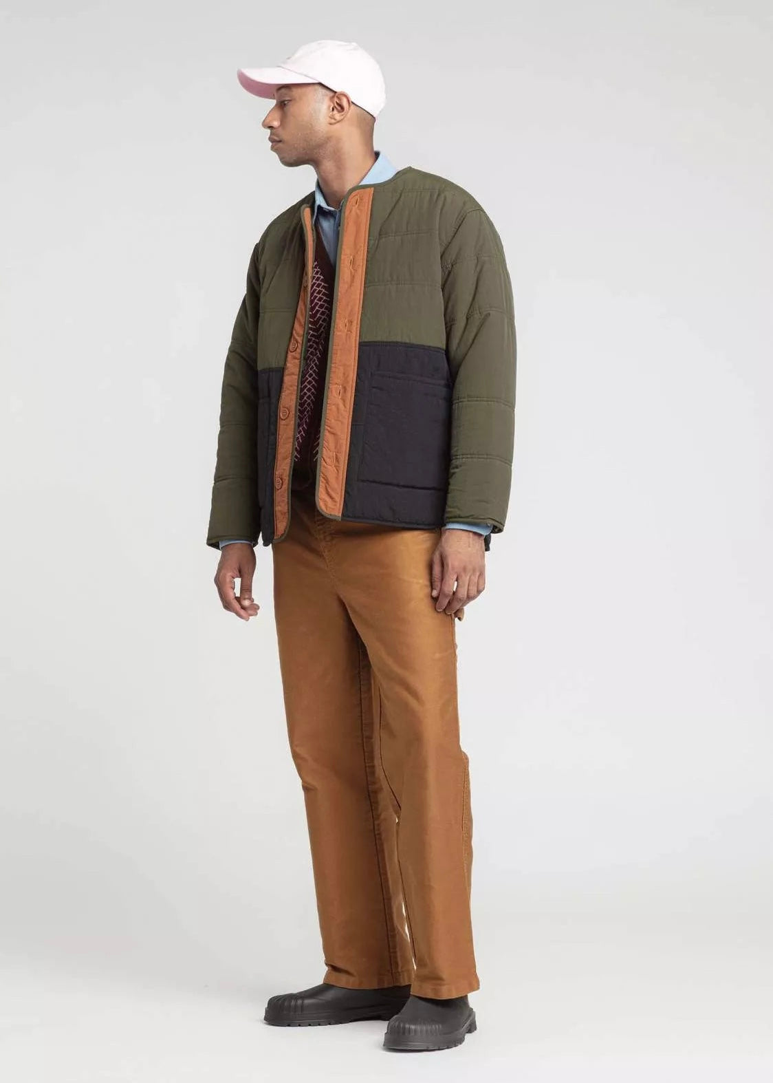 Mafe Tricolor Padded Jacket — GREEN / BLUE / COPPER