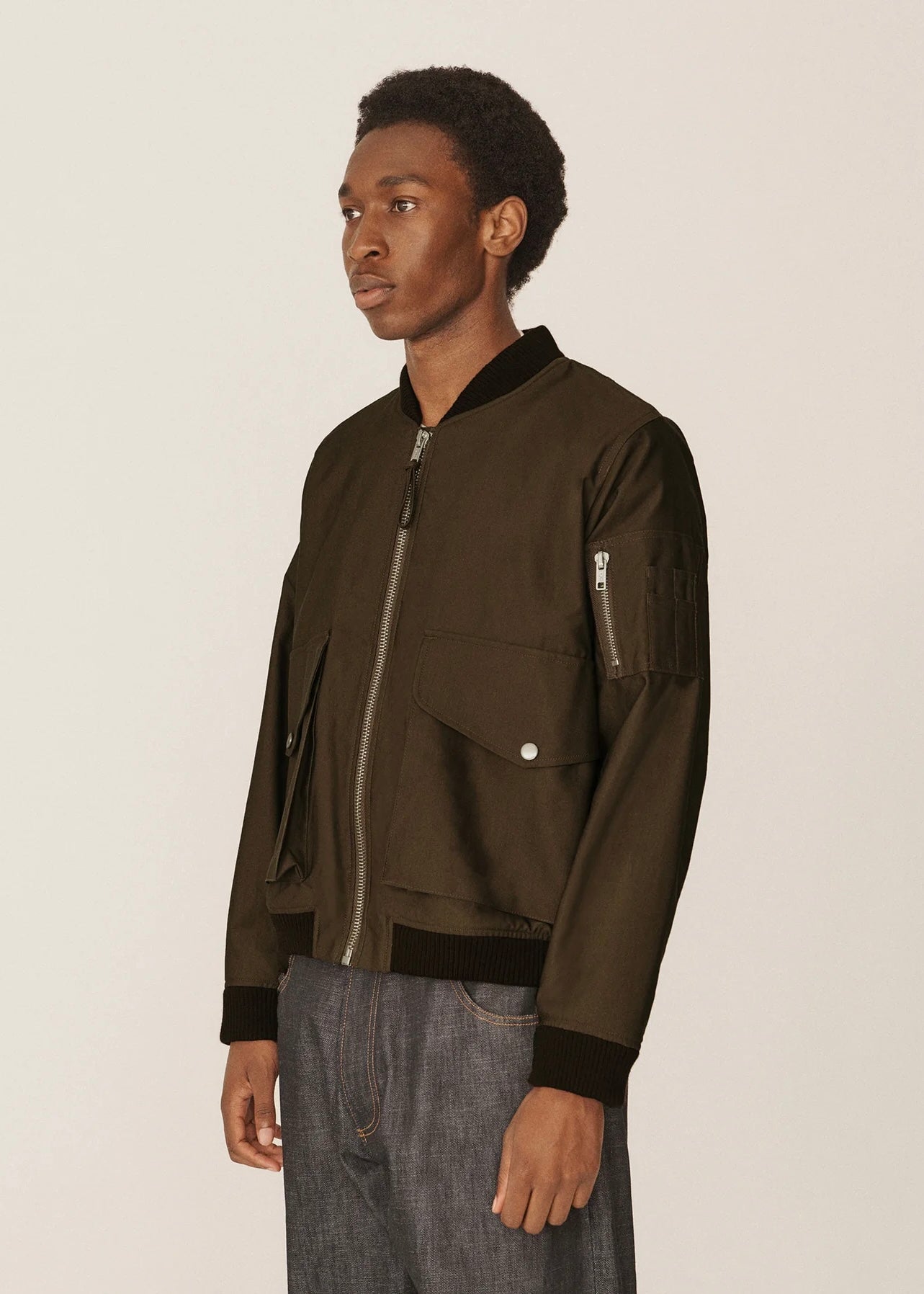 Bros Bomber Jacket — BROWN