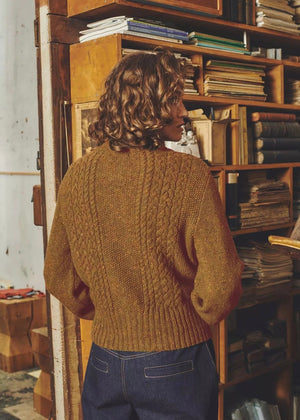 Gilma Cable Cardigan — BROWN