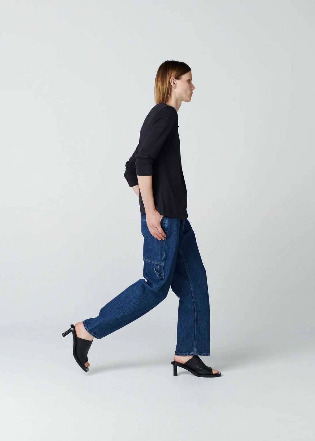 Rae Washed Denim Pant — INDIGO