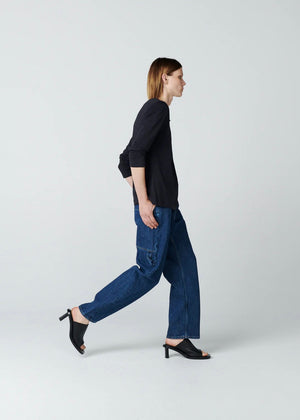Rae Washed Denim Pant — INDIGO