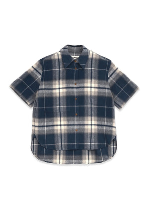 Eva Wool Check Shirt — BLUE MULTI