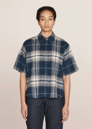 Eva Wool Check Shirt — BLUE MULTI