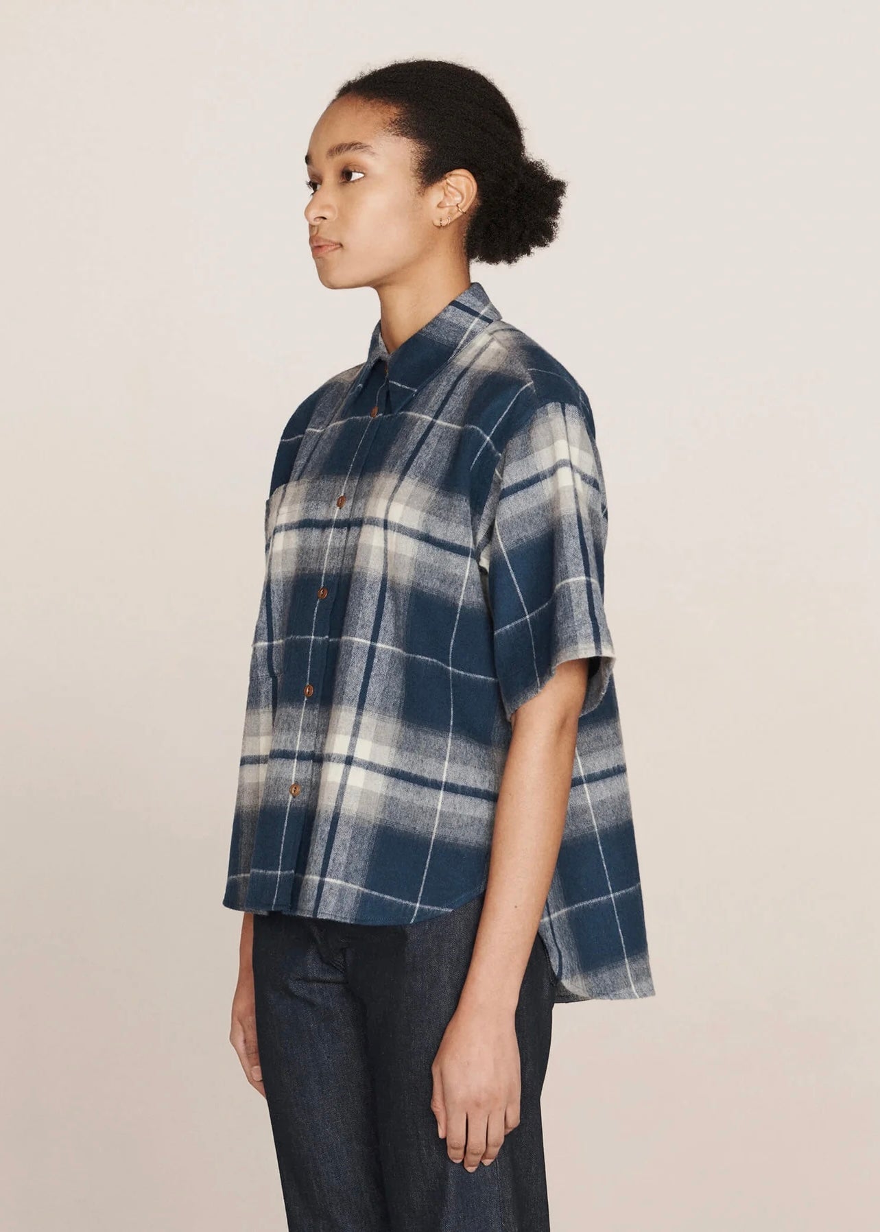 Eva Wool Check Shirt — BLUE MULTI