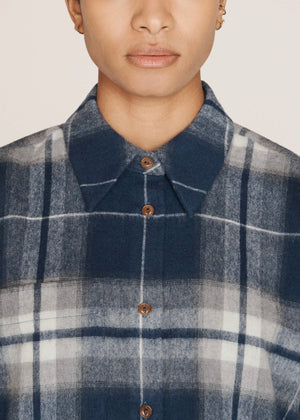 Eva Wool Check Shirt — BLUE MULTI