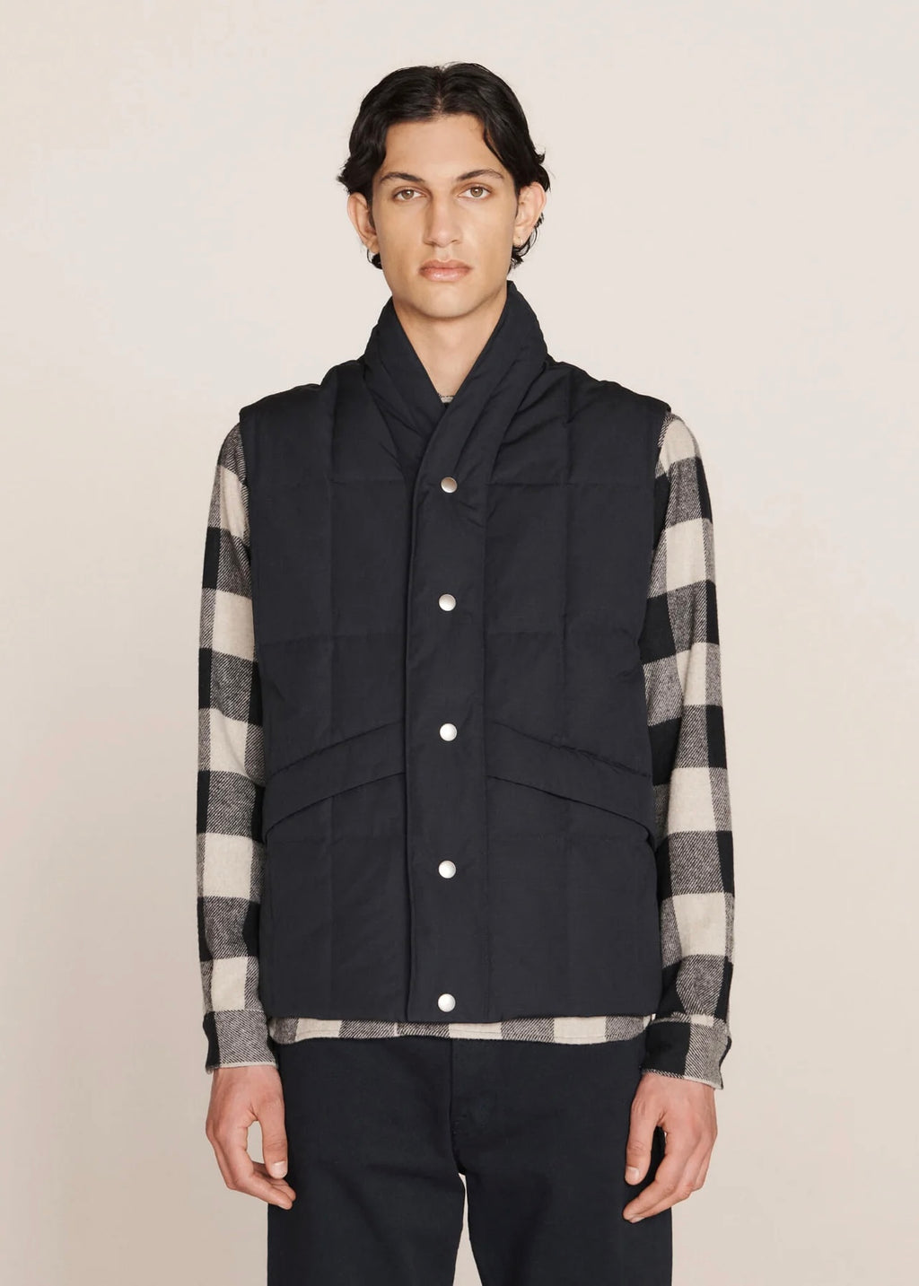 Feather Downs Cordura Ripstop Gillet — NAVY