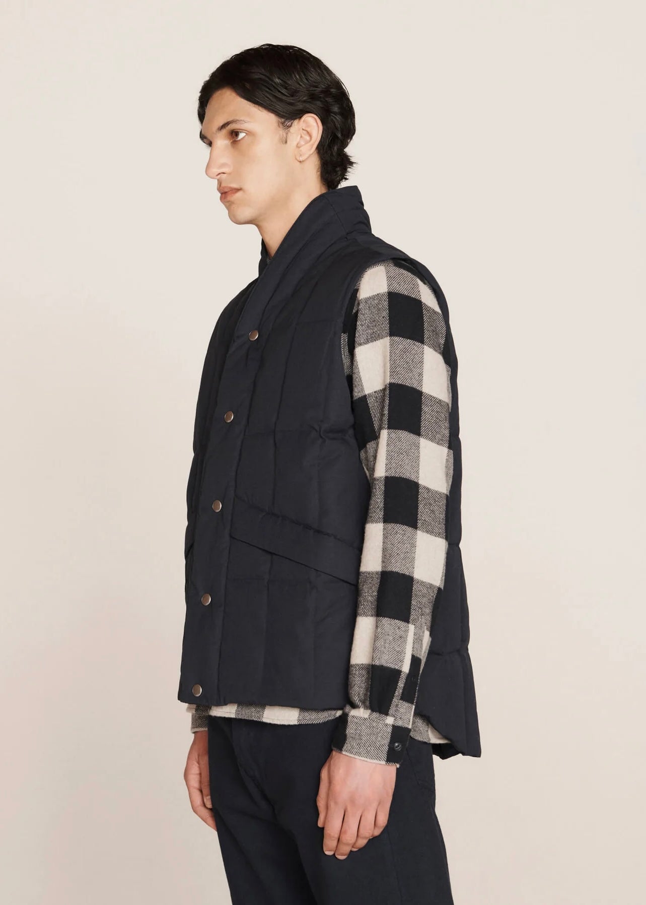 Feather Downs Cordura Ripstop Gillet — NAVY