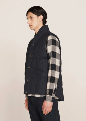 Feather Downs Cordura Ripstop Gillet — NAVY
