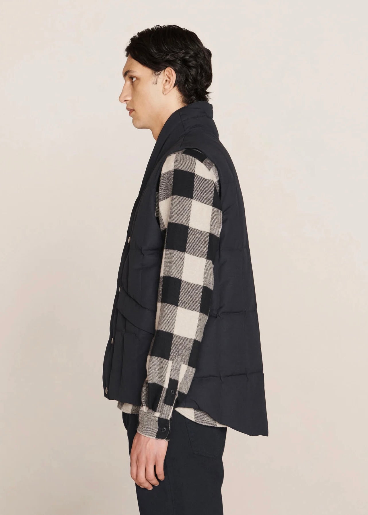 Feather Downs Cordura Ripstop Gillet — NAVY