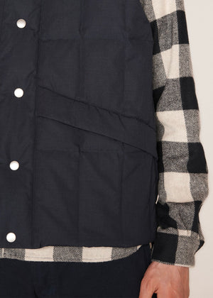Feather Downs Cordura Ripstop Gillet — NAVY