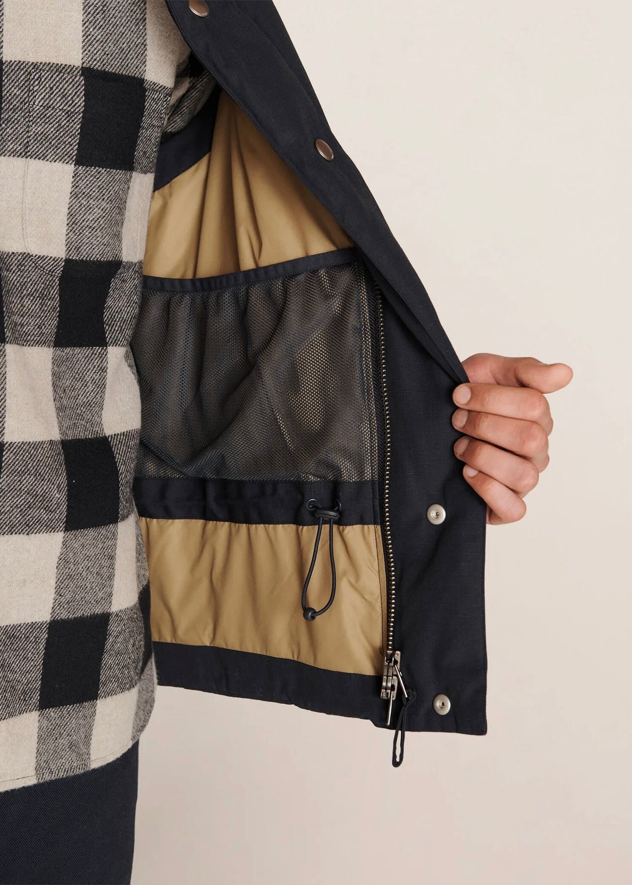 Feather Downs Cordura Ripstop Gillet — NAVY