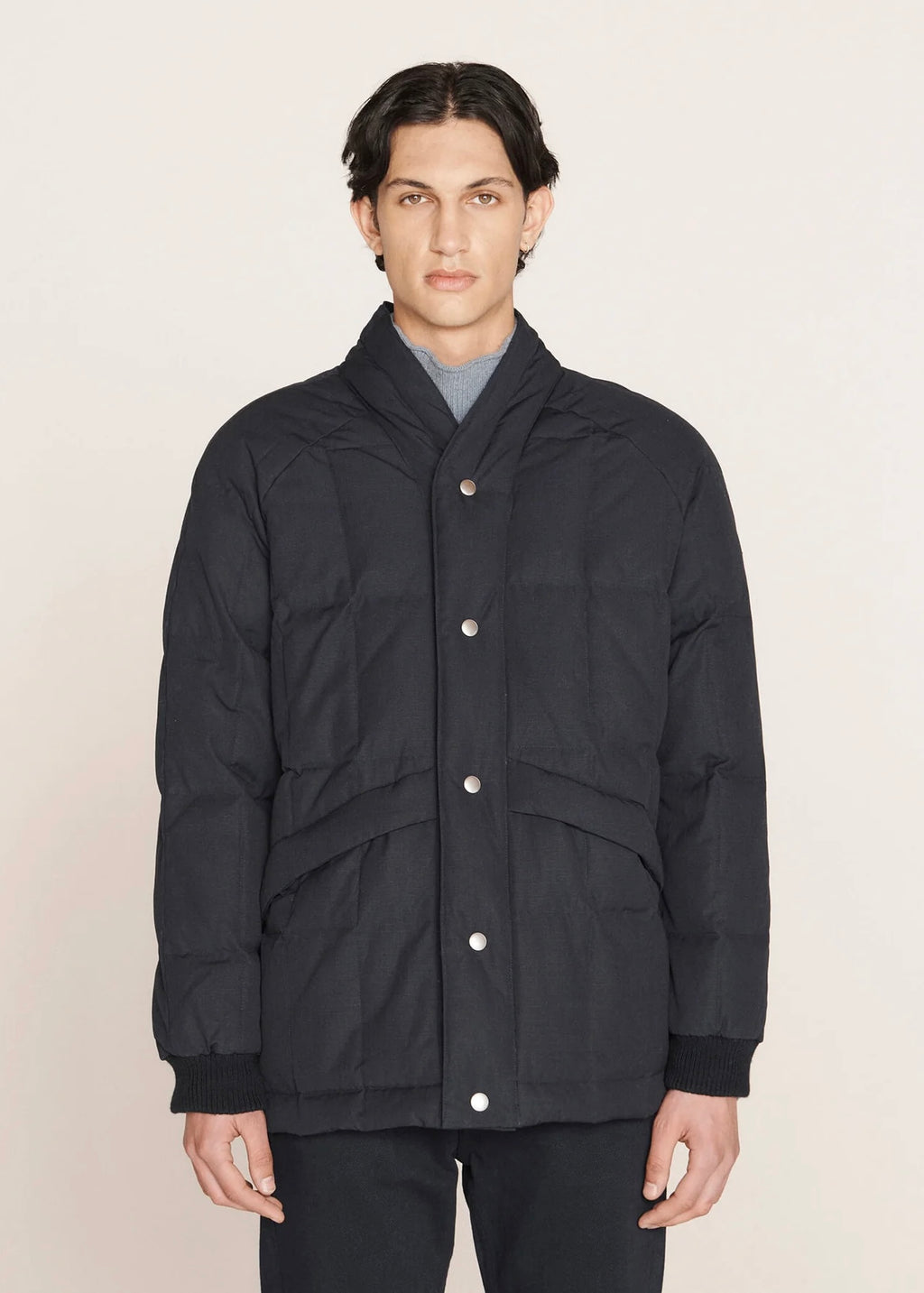 Feather Downs Cordura Ripstop Coat - NAVY
