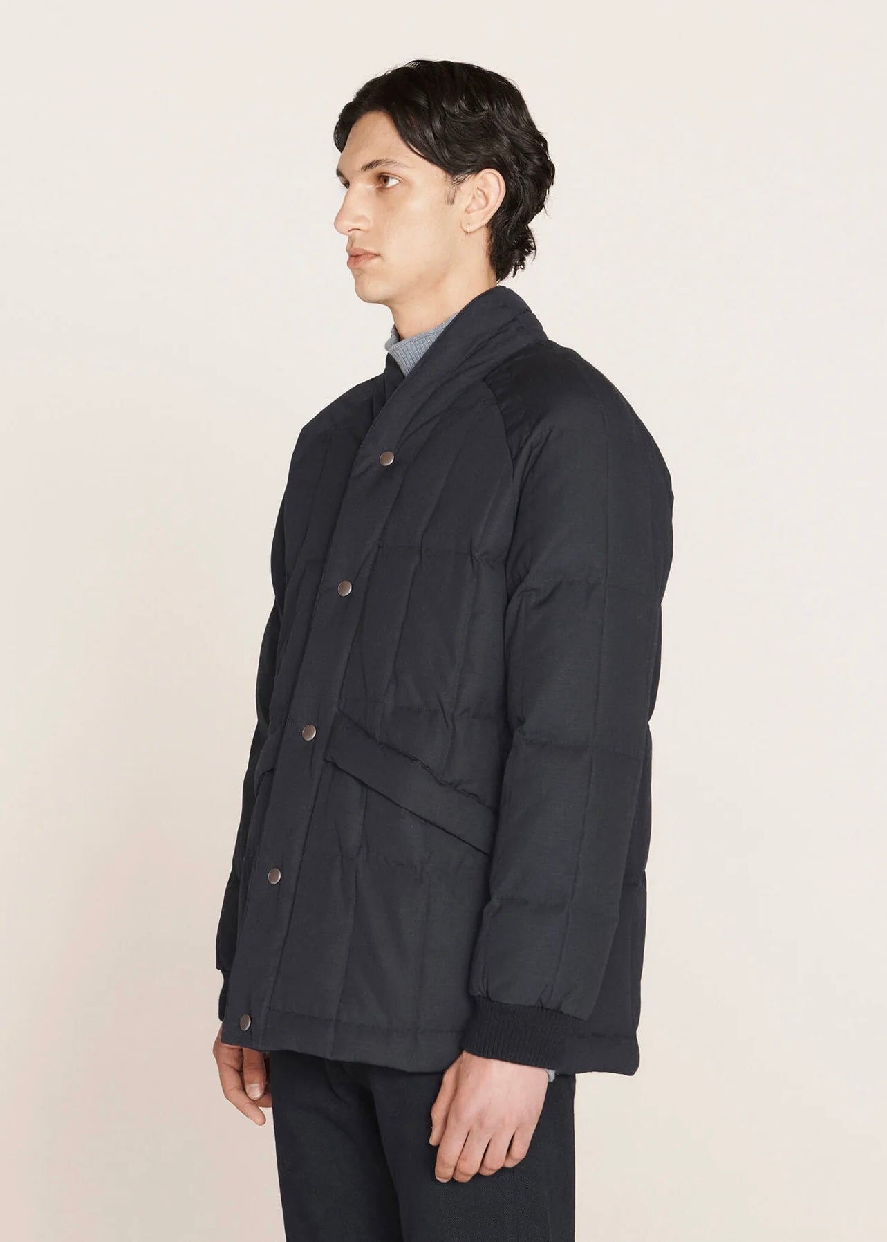 Feather Downs Cordura Ripstop Coat - NAVY