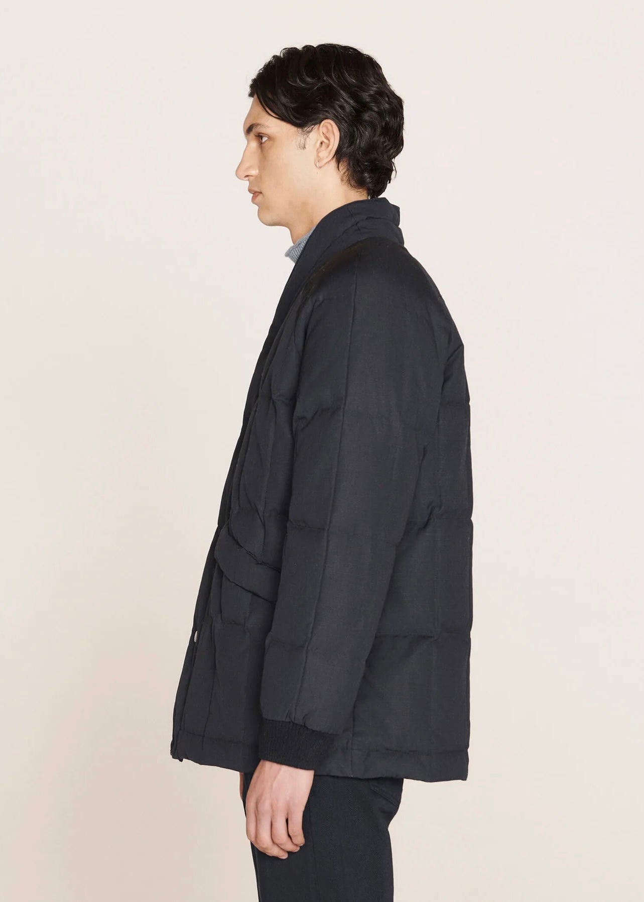 Feather Downs Cordura Ripstop Coat - NAVY