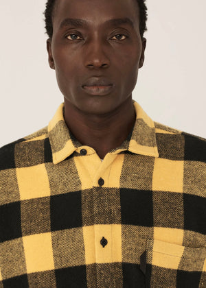Curtis Wool Blend Check Shirt — YELLOW / BLACK