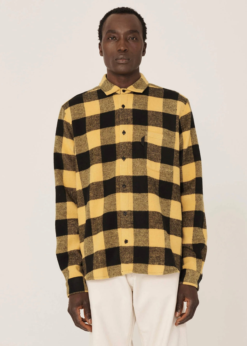 Curtis Wool Blend Check Shirt — YELLOW / BLACK