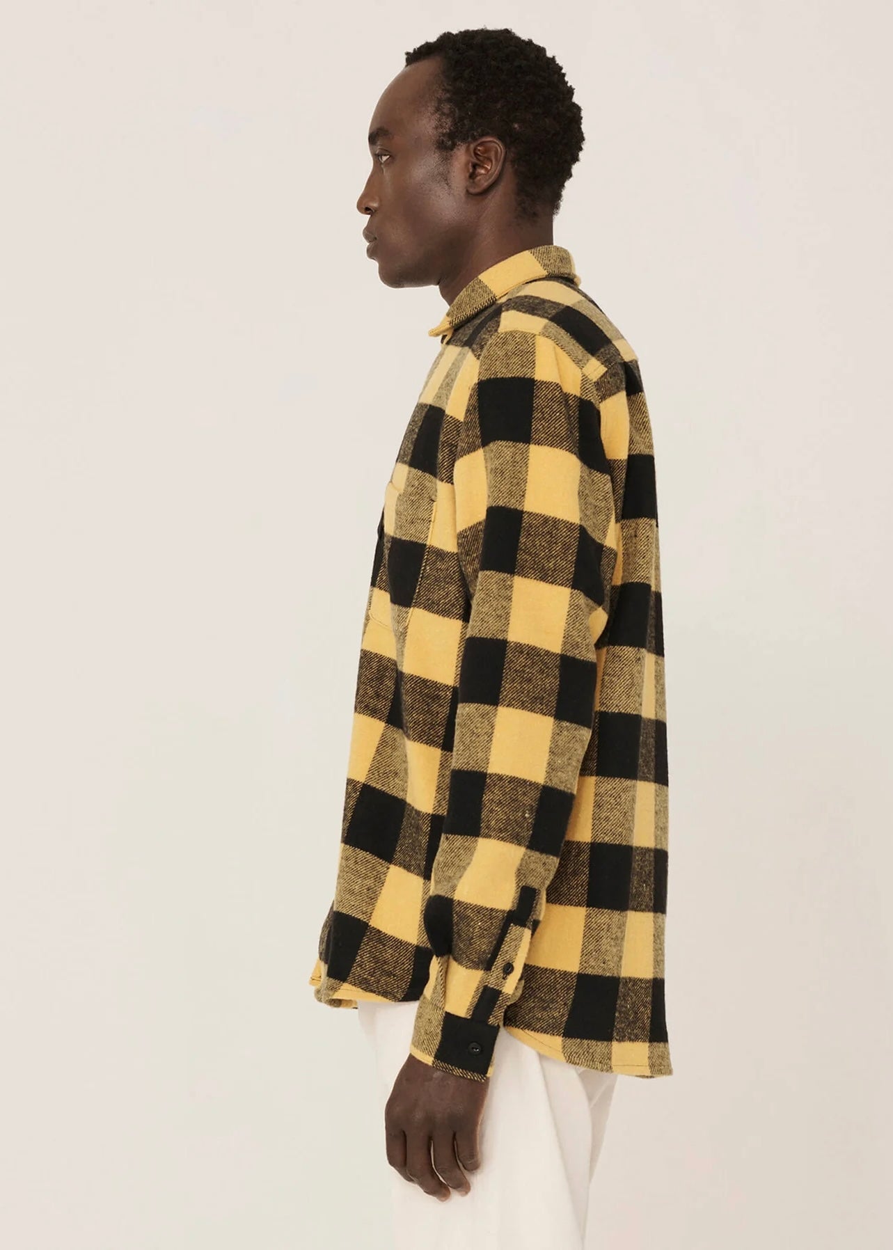 Curtis Wool Blend Check Shirt — YELLOW / BLACK