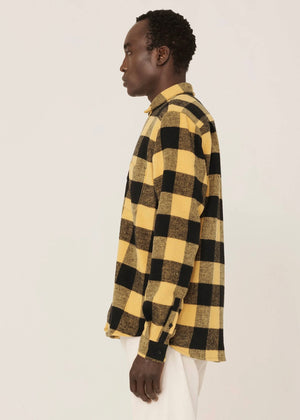 Curtis Wool Blend Check Shirt — YELLOW / BLACK