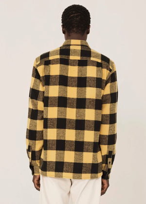 Curtis Wool Blend Check Shirt — YELLOW / BLACK