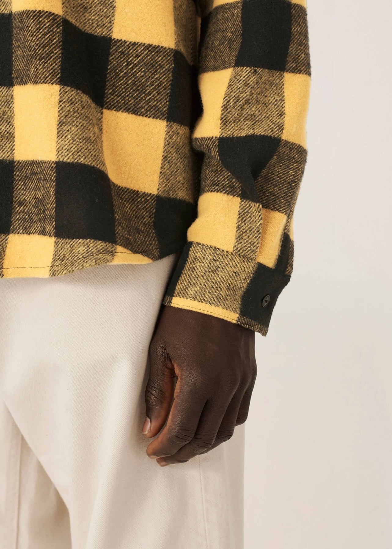 Curtis Wool Blend Check Shirt — YELLOW / BLACK
