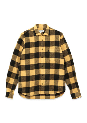Curtis Wool Blend Check Shirt — YELLOW / BLACK