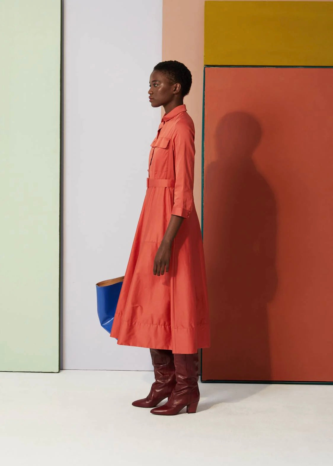Robbie Patch Pocket Dress — CORAL