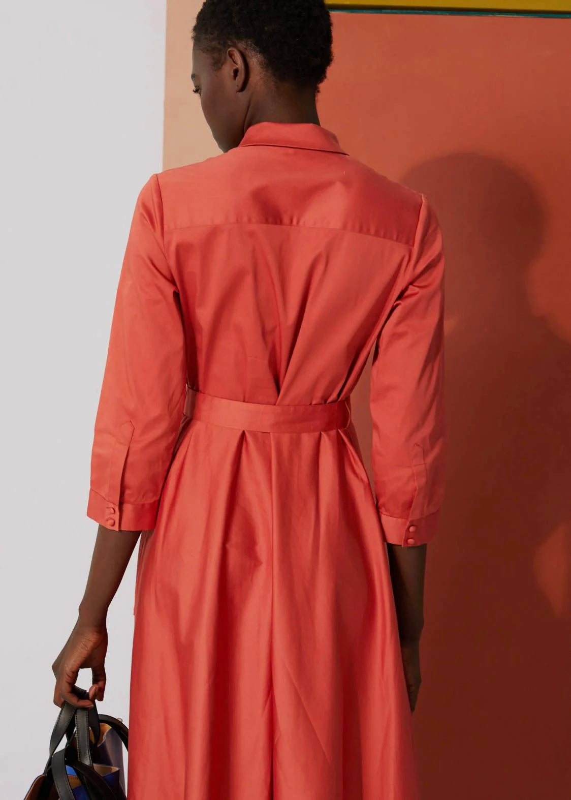 Robbie Patch Pocket Dress — CORAL