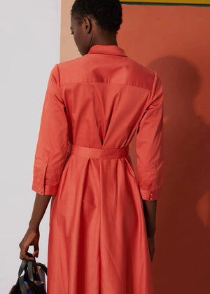 Robbie Patch Pocket Dress — CORAL