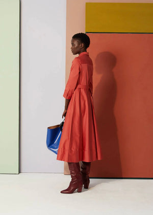 Robbie Patch Pocket Dress — CORAL