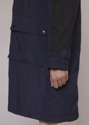 Hooded Mac Coat — NAVY