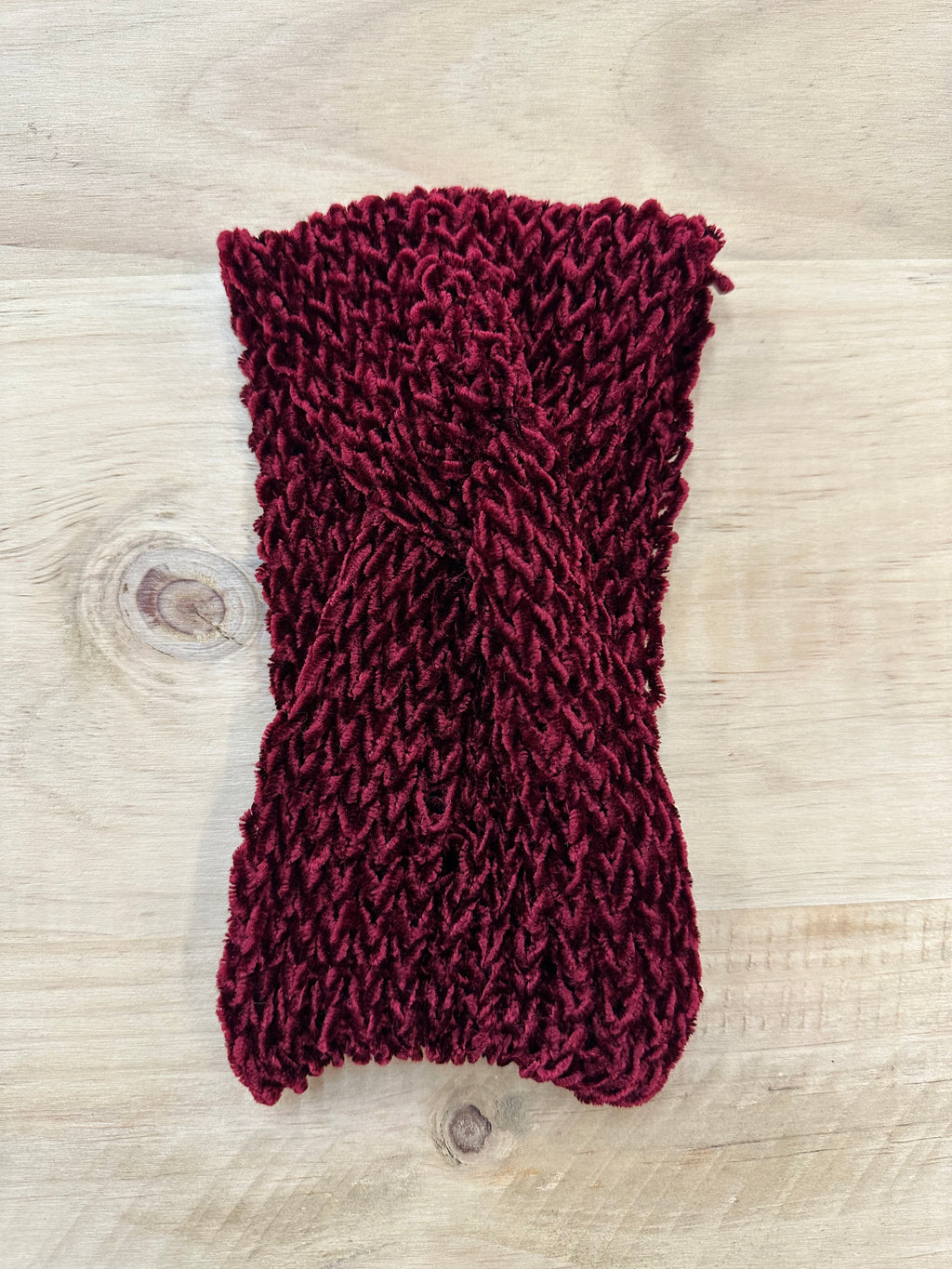 EARLYMADE Hand-knitted Head Band —BURGUNDY — LAST PIECE