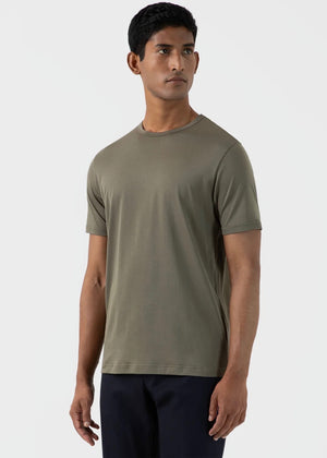 Crew Neck T-Shirt — KHAKI