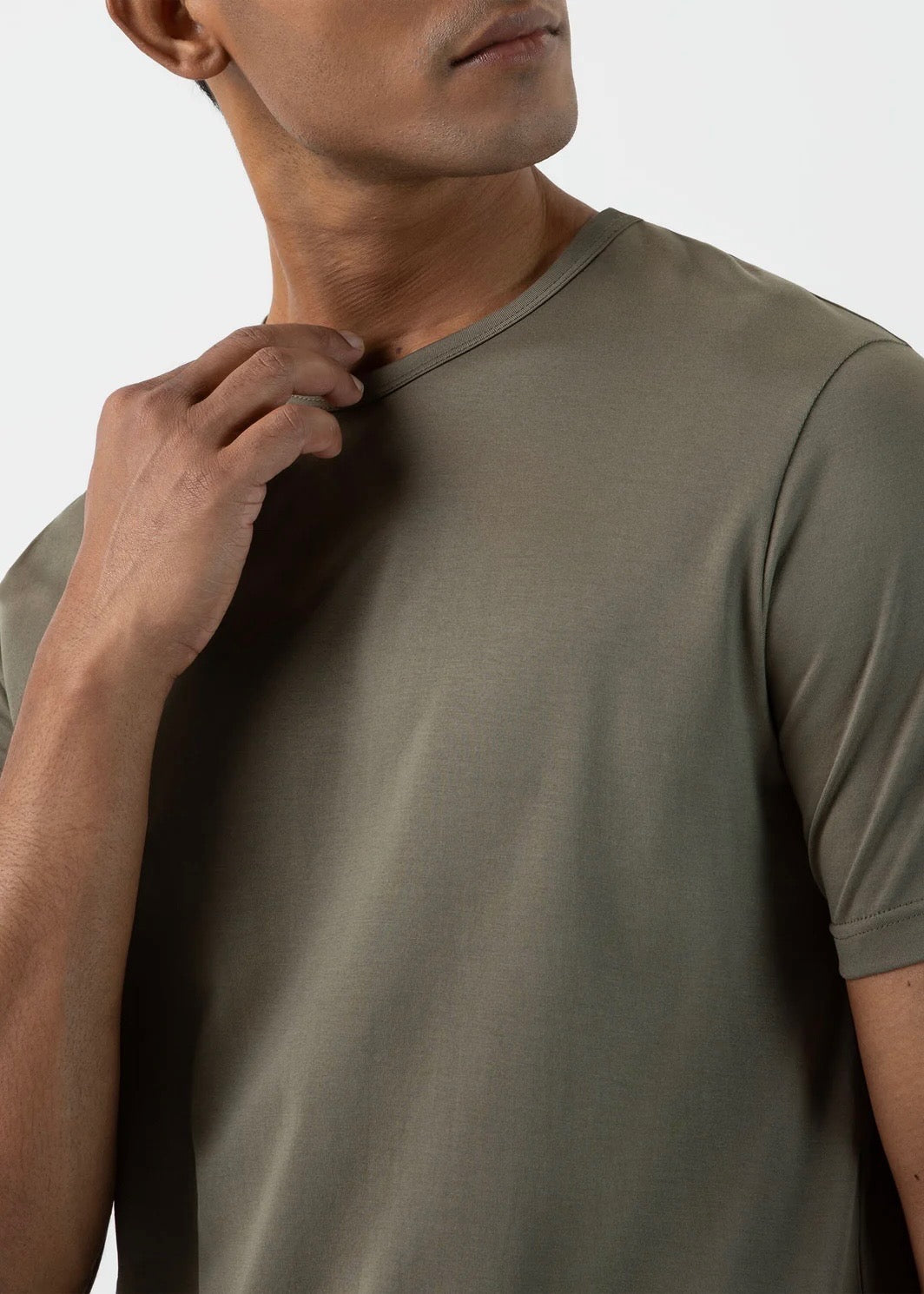 Crew Neck T-Shirt — KHAKI